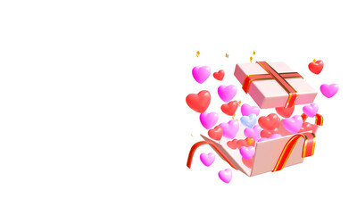 Valentine's day 3d balloon and gift box cutout