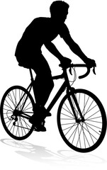 Obraz premium Bike Cyclist Riding Bicycle Silhouette