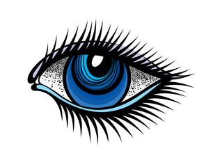 Make Up and Tattooing Concept for Beauty Cosmetic Salon. Vector illustration of Makeup.Eye symbol
