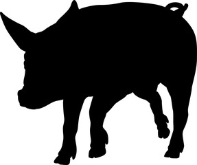 Pig Silhouette Farm Animal