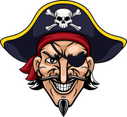Pirate Captain Cartoon Character Mascot