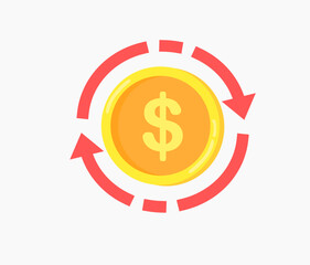 Currency dollar exchange icon set