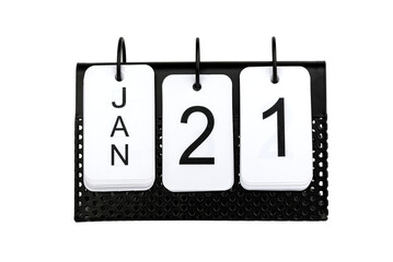21st of January - date on the metal calendar