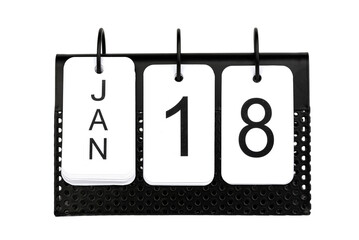 18th of January - date on the metal calendar