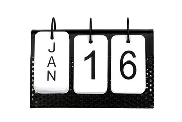 16th of January - date on the metal calendar