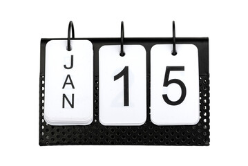 15th of January - date on the metal calendar
