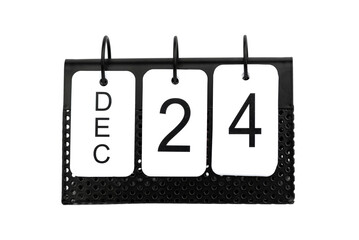 24th of December - Christmas Eve - date on the metal calendar