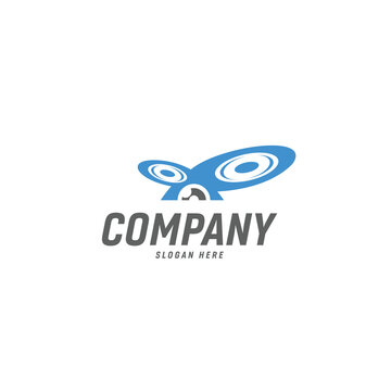 Drone  eye digital technology security  Logo Template