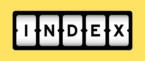 Black color in word index on slot banner with yellow color background