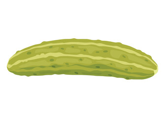Homemade pickled cucumber. Clip-art of marinated food for packaging, label, menu, signboard or showcase. Fermented veggies, crunch gherkin with salt. Healthy vegetarian food