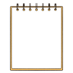 白紙のリングノートのフレームイラスト