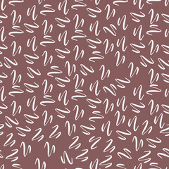 Vector seamless texture with a geometric ornament of white latin letters on a beige isolated background. White letters a, b, c, d, e, e, n, p, p, on a beige background.