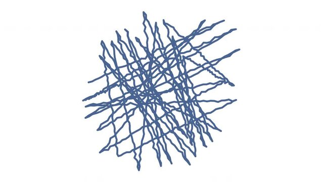 Self drawing scribble, scrawl, scratch animation. Alpha channel, luma matte, isolated design element. Grey blue