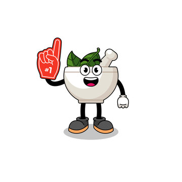 recommend clip art: Cartoon mascot of herbal bowl number 1 fans