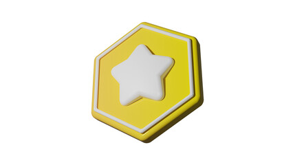 Bright Yellow Star Badge