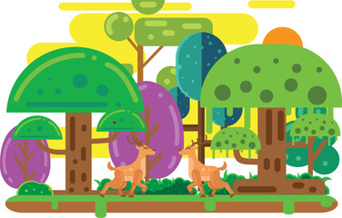 Savanna illustration with flat design