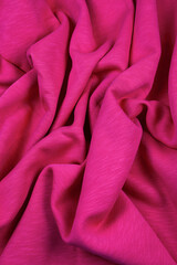 Pink cotton fabric with pleats