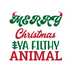 Fototapeta premium Christmas T-Shirt Typography SVG Design Vector File