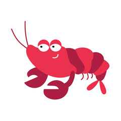 Cute lobster illustration for kids cartoon