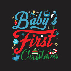 Fototapeta premium Christmas T-Shirt Typography SVG Design Vector File
