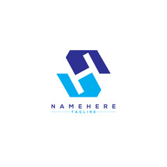 'H' letter hexagon logo design for brand.