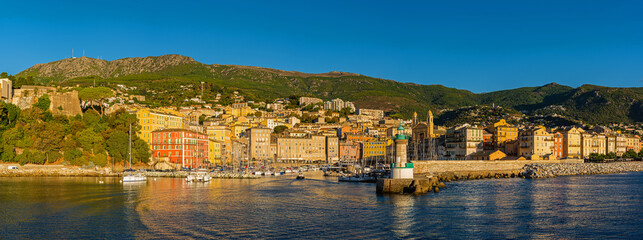 Old town and marina of Bastia on Corsica, France