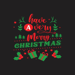 Christmas T-Shirt  typography SVG Design Vector File