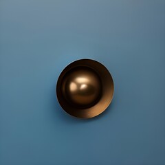 abstract bronze object, bowl in photostudio