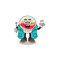 Illustration of marble toy mascot as a dentist