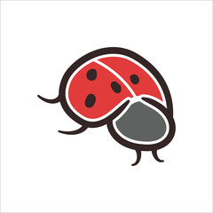 simple ladybug logo vector illustration template design