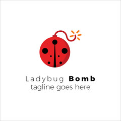 simple ladybug bomb logo vector illustration template design