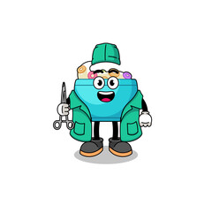 Illustration of cereal bowl mascot as a surgeon