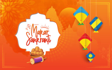 Happy Makar Sankranti Festival Background Design Template