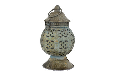 antique japanese lamp worn on white background