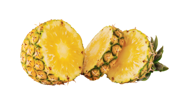 Fresh ripe pineapples isolated on transparent png