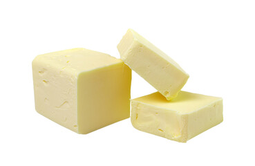 Stick of butter, cut, isolated on transparent png - obrazy, fototapety, plakaty
