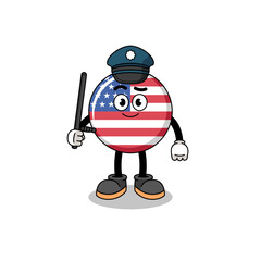 Obraz na płótnie Canvas Cartoon Illustration of united states flag police