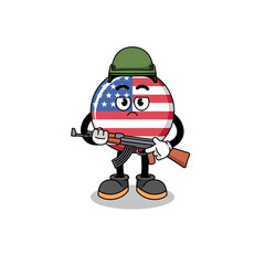Cartoon of united states flag soldier