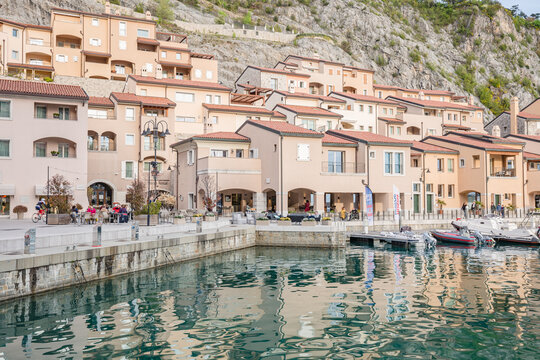 Portopiccolo, Sistiana, Italy - May, 2022: the promenade in Portopiccolo Sistiana, Duino, Italy