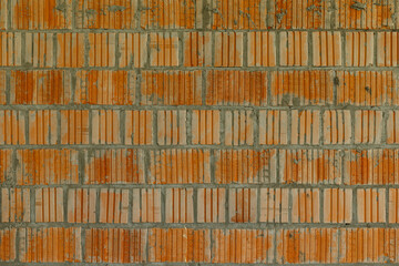 Red brick wall, texture, new buildings.