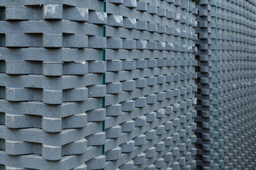 Paving tiles Eco grid. Eco Parking texture Floor. Eco-friendly parking of concrete cells and turf grass