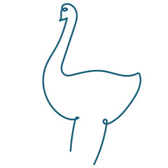 flamingo line hand drawn vector element