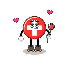switzerland mascot falling in love