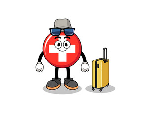 switzerland mascot doing vacation