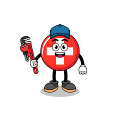 switzerland illustration cartoon as a plumber