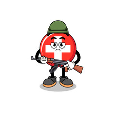 Cartoon of switzerland soldier