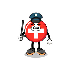 Obraz na płótnie Canvas Cartoon Illustration of switzerland police