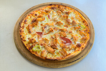 Delicious mixed pizza with rich content. Menu concept of choice and diversity. Karisik pizza