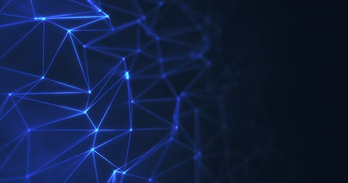 animation of connected lines and dots on dark blue background