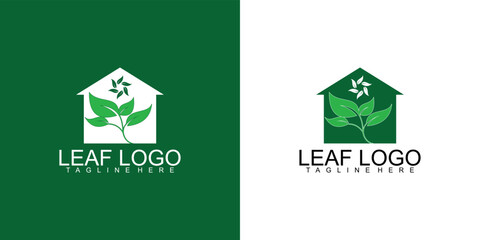 Premium vector leaf logo design with minimalis concept